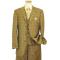 Bertolini Taupe Shadow Windowpanes Wool & Silk Vested Suit 76703